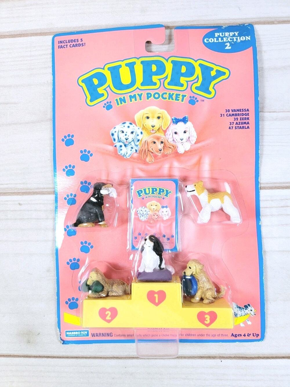 Vintage 1994 Puppy In My Pocket Hasbro Vanessa, Cambridge, Zerk, Azuma, Starla